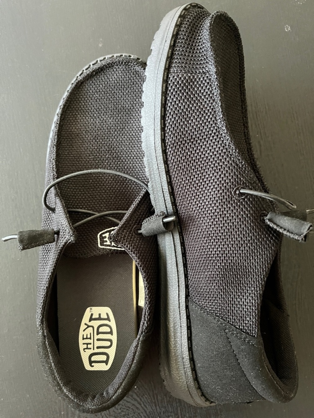 Hey Dude Black Canvas Slip-On Loafers